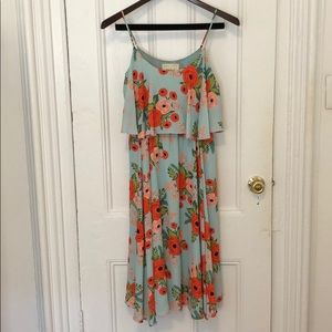 Tea Length Floral Dress